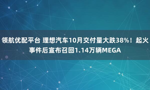 领航优配平台 理想汽车10月交付量大跌38%！起火事件后宣布召回1.14万辆MEGA