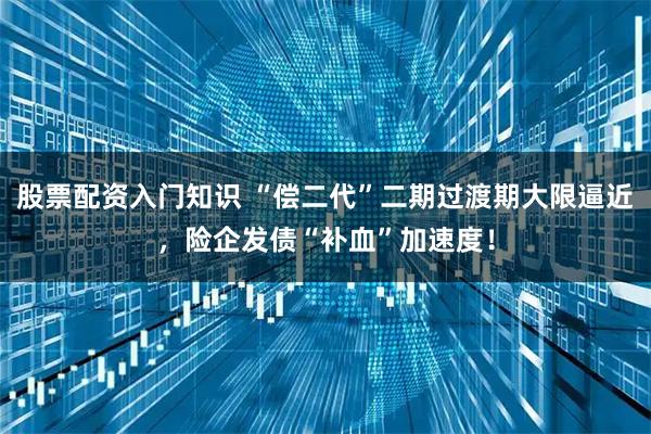 股票配资入门知识 “偿二代”二期过渡期大限逼近，险企发债“补血”加速度！